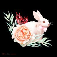 Easter Bunny Flower Spring Art Bucket Hat thumb 4