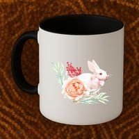 Easter Bunny Flower Spring Art Coffee Mug thumb 2