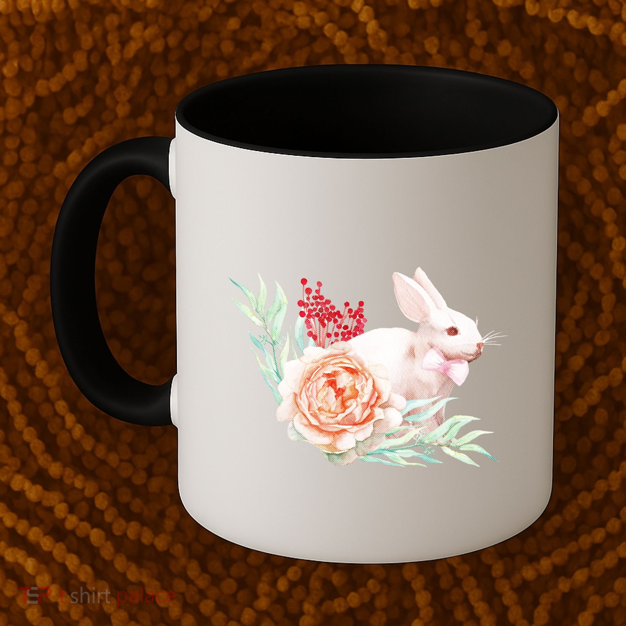 Easter Bunny Flower Spring Art Coffee Mug