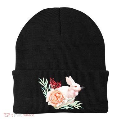 Easter Bunny Flower Spring Art Beanie