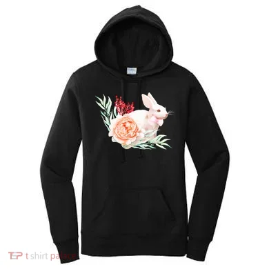 Easter Bunny Flower Spring Art Women's Hoodie