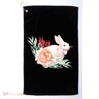 Easter Bunny Flower Spring Art Golf Towel thumb 0