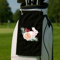 Easter Bunny Flower Spring Art Golf Towel thumb 2
