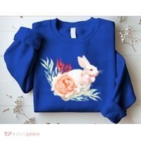 Easter Bunny Flower Spring Art Sweatshirt thumb 2