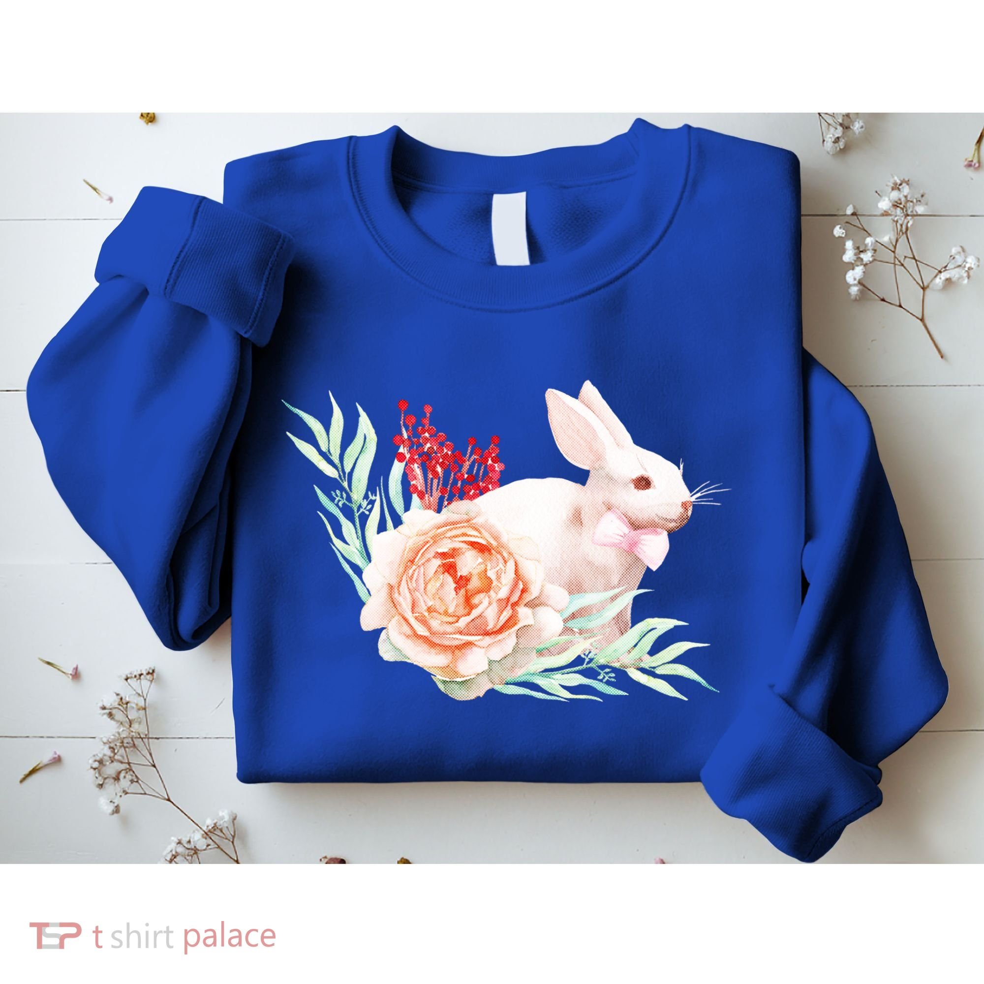 Easter Bunny Flower Spring Art Sweatshirt