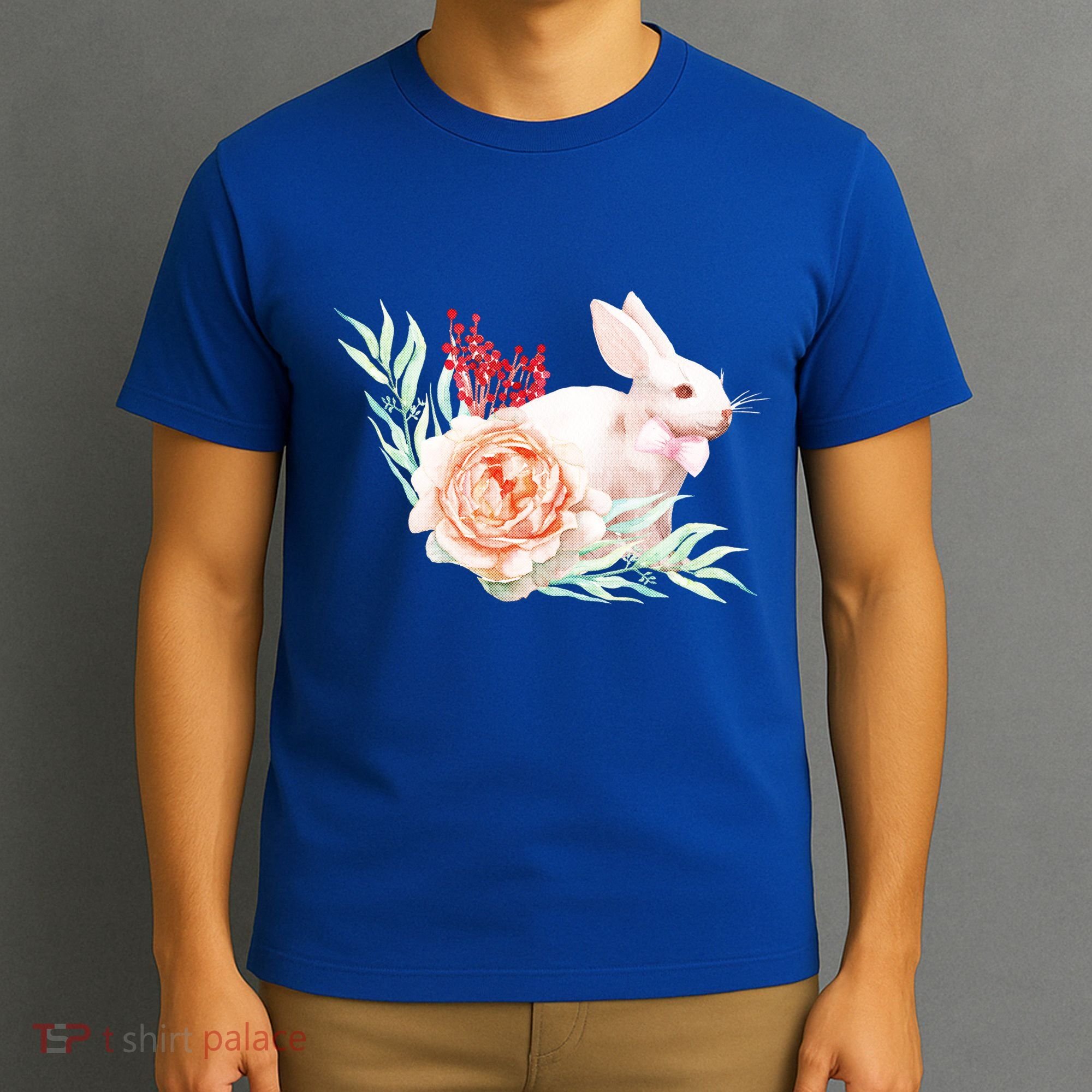 Easter Bunny Flower Spring Art T-Shirt