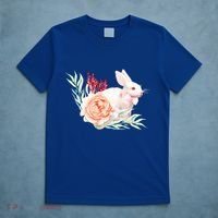 Easter Bunny Flower Spring Art T-Shirt thumb 5