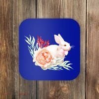 Easter Bunny Flower Spring Art Coaster thumb 0
