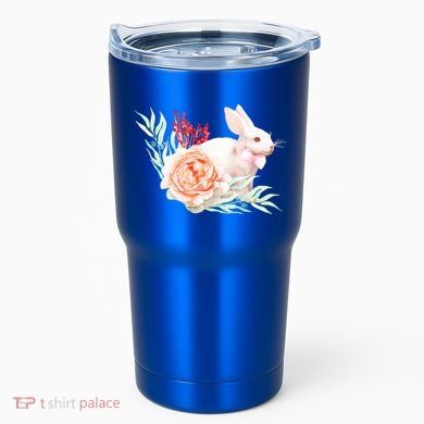 Easter Bunny Flower Spring Art Tumbler