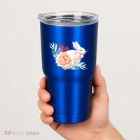 Easter Bunny Flower Spring Art Tumbler thumb 2