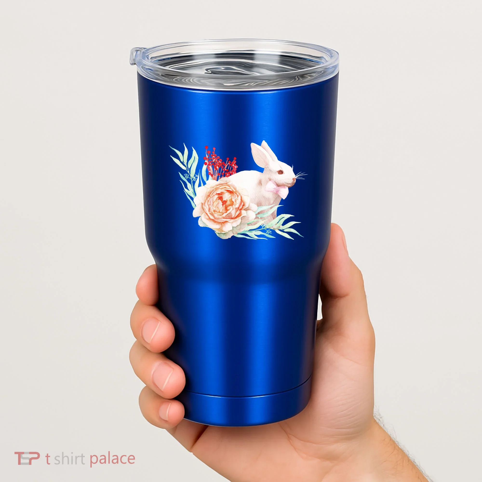 Easter Bunny Flower Spring Art Tumbler