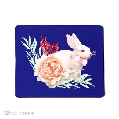 Easter Bunny Flower Spring Art Mousepad