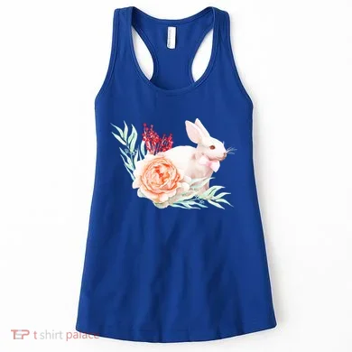 Easter Bunny Flower Spring Art Women's Tank Top