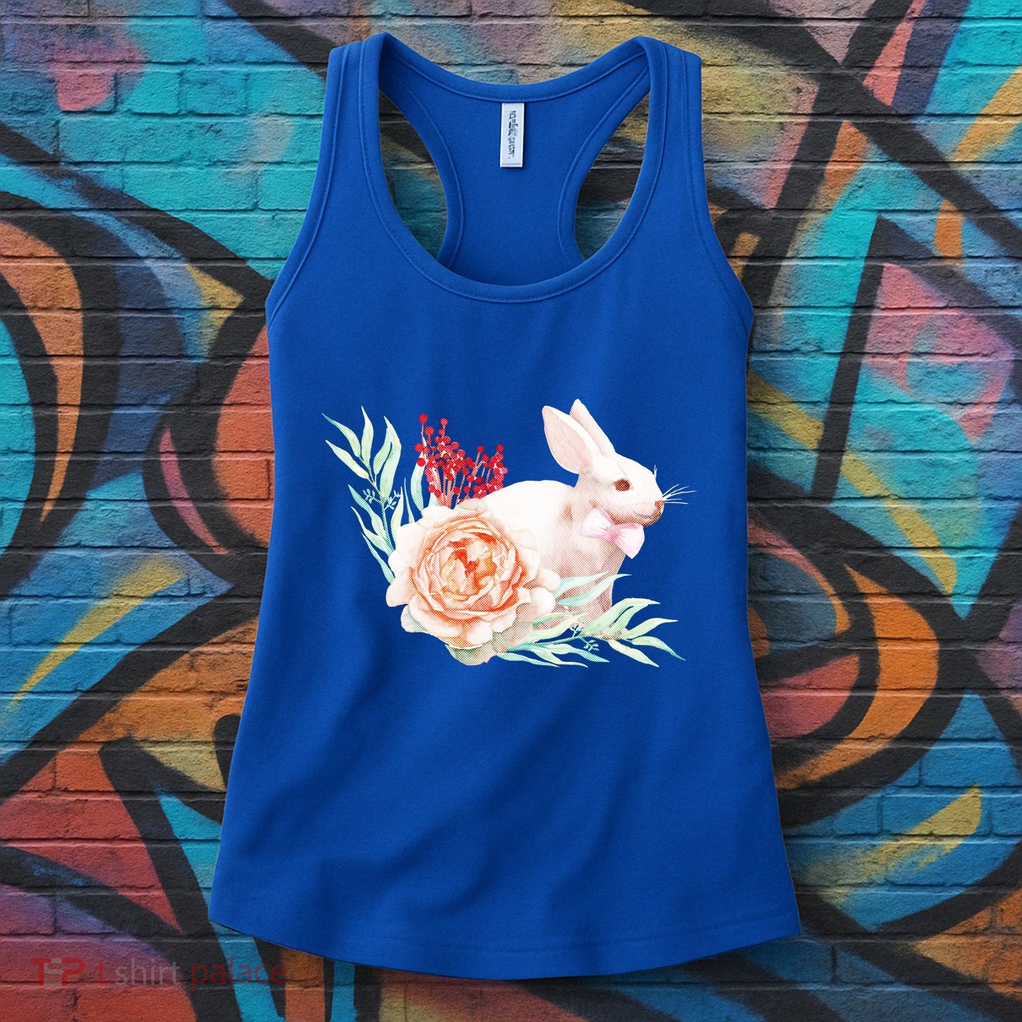 Easter Bunny Flower Spring Art Women's Tank Top