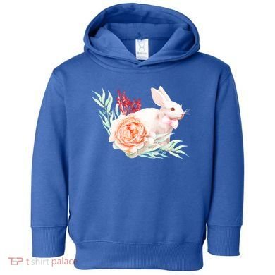 Easter Bunny Flower Spring Art Toddler Hoodie