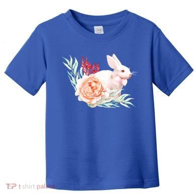 Easter Bunny Flower Spring Art Toddler T-Shirt
