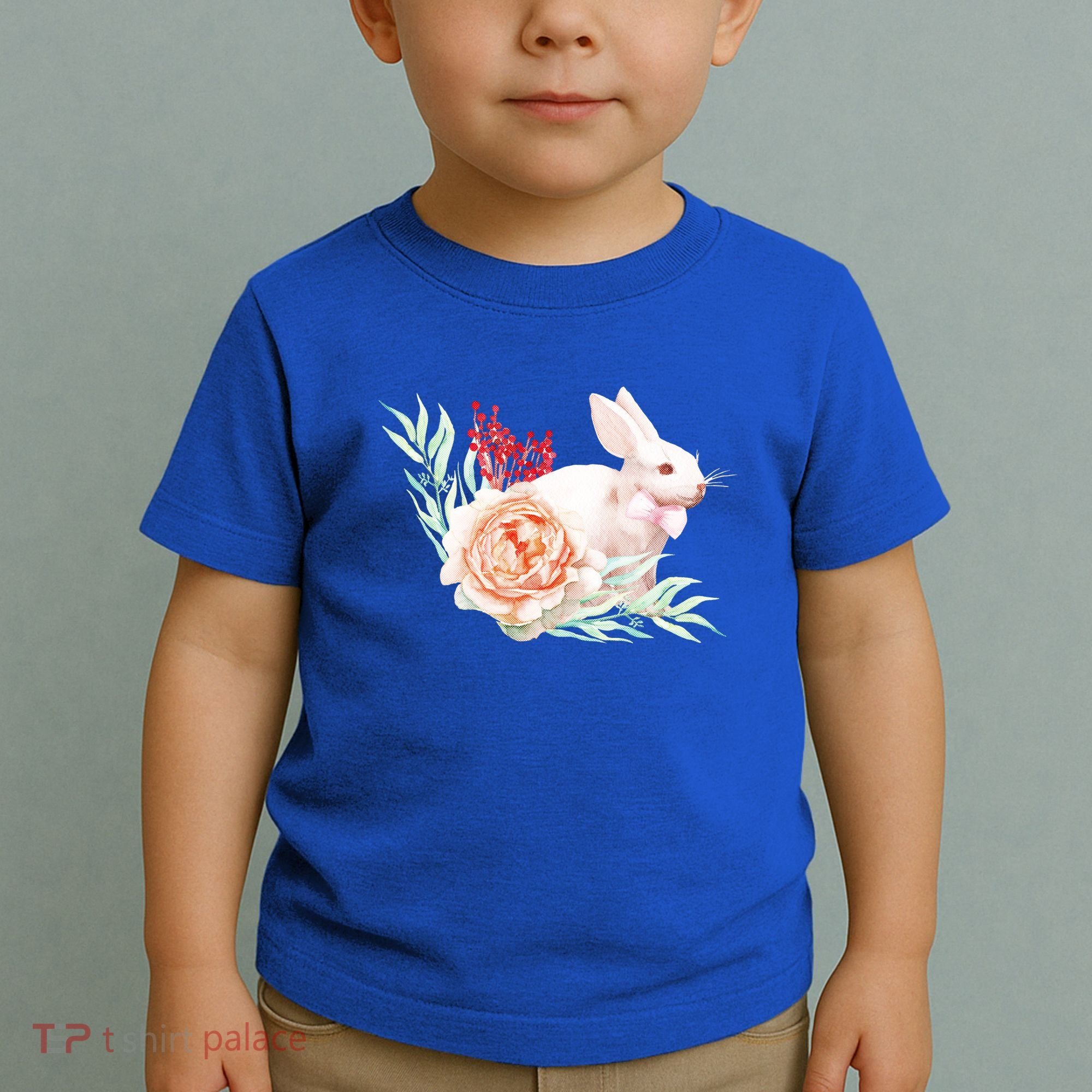 Easter Bunny Flower Spring Art Toddler T-Shirt