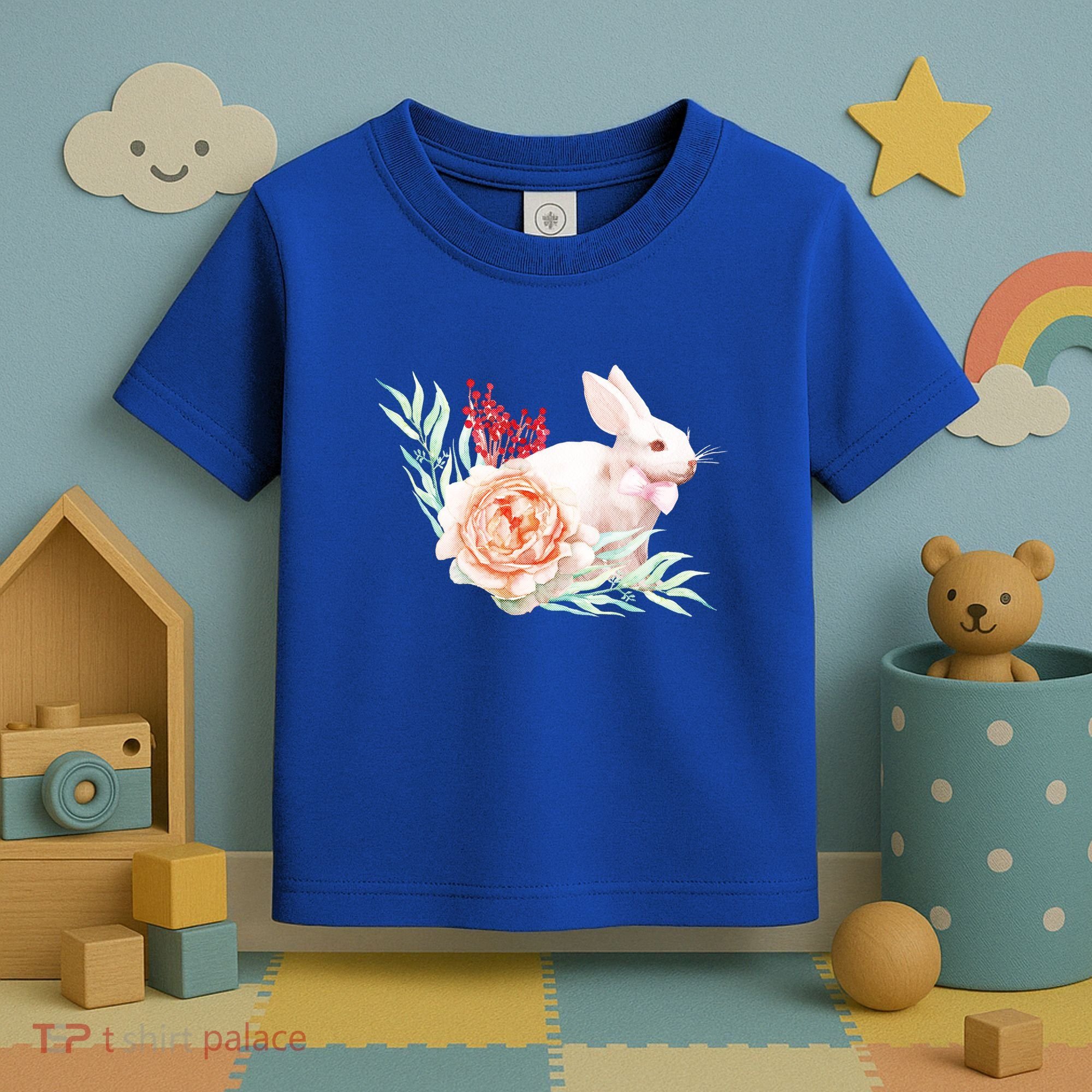Easter Bunny Flower Spring Art Toddler T-Shirt