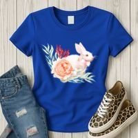 Easter Bunny Flower Spring Art Women's T-Shirt thumb 3
