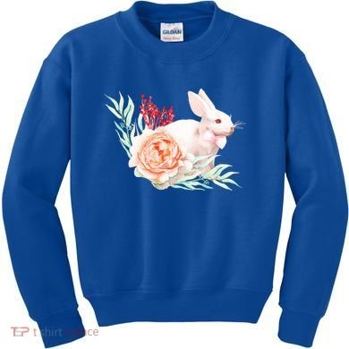 Easter Bunny Flower Spring Art Kids Sweatshirt