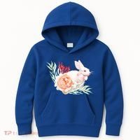 Easter Bunny Flower Spring Art Kids Hoodie thumb 0