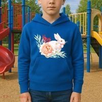 Easter Bunny Flower Spring Art Kids Hoodie thumb 2