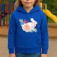 Easter Bunny Flower Spring Art Kids Hoodie thumb 3