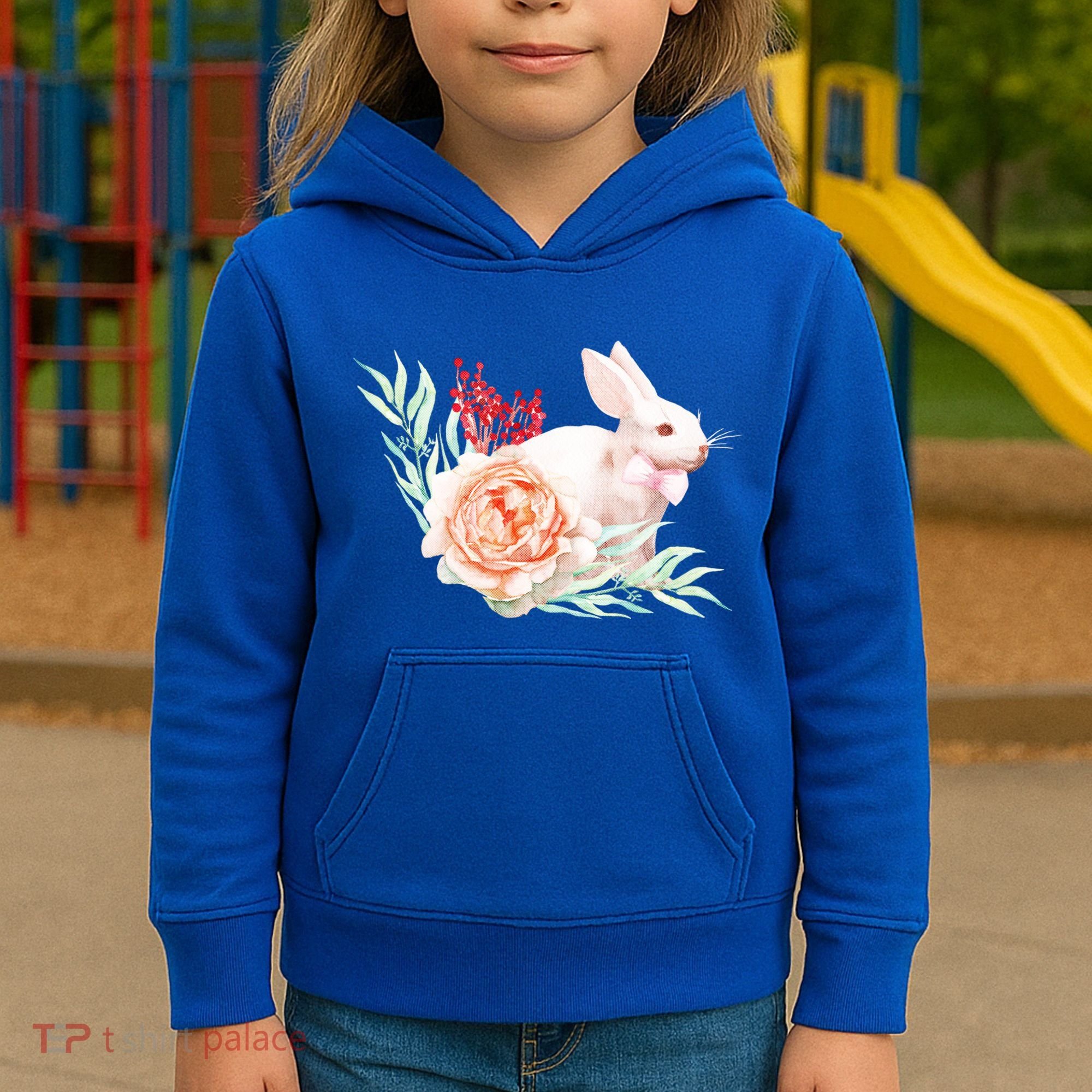 Easter Bunny Flower Spring Art Kids Hoodie