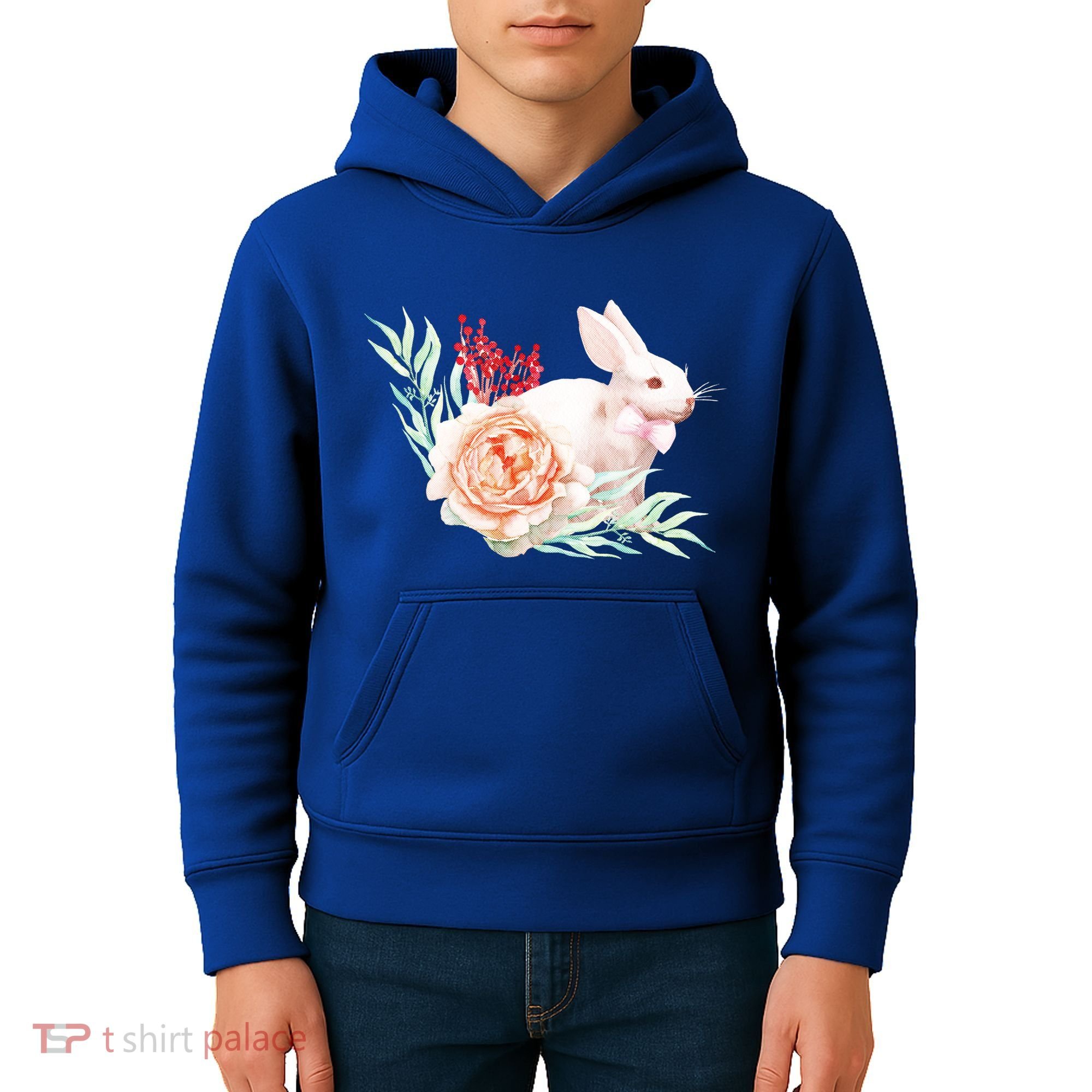 Easter Bunny Flower Spring Art Kids Hoodie
