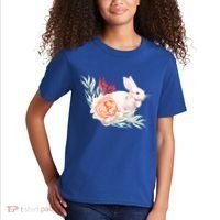Easter Bunny Flower Spring Art Kids T-Shirt thumb 2
