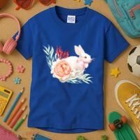 Easter Bunny Flower Spring Art Kids T-Shirt thumb 3