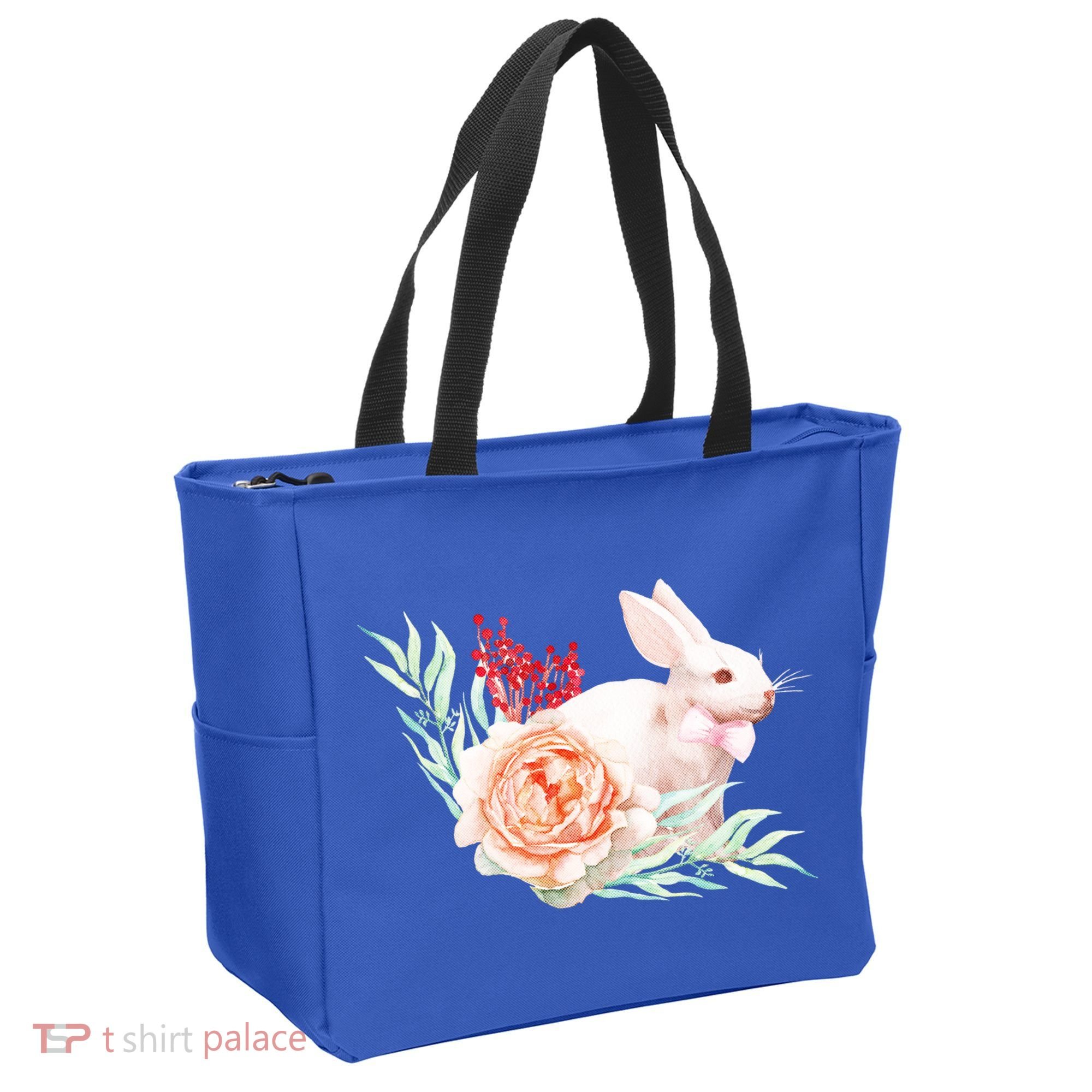 Easter Bunny Flower Spring Art Tote Bag