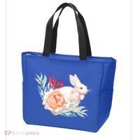 Easter Bunny Flower Spring Art Tote Bag thumb 3
