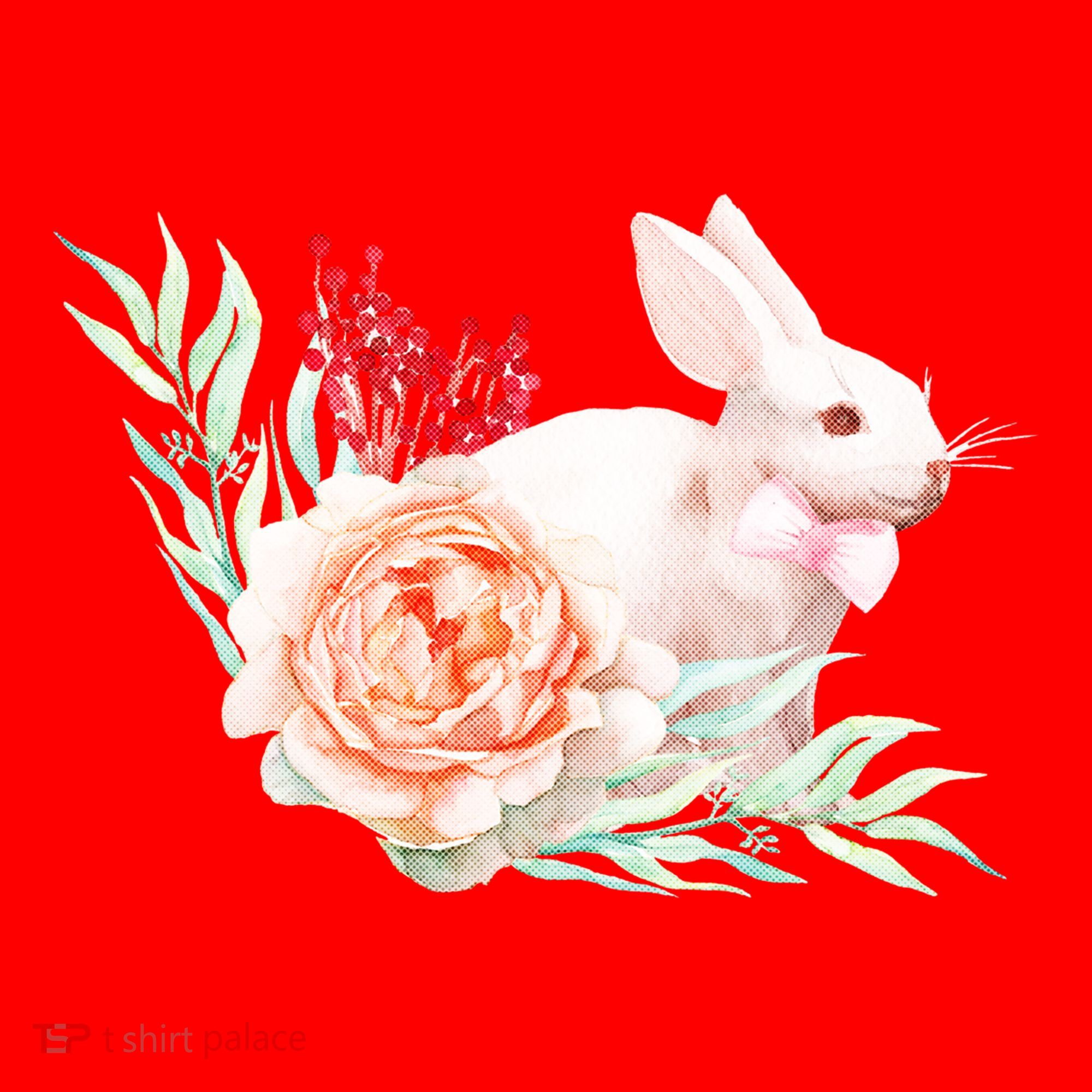 Easter Bunny Flower Spring Art Santa Hat