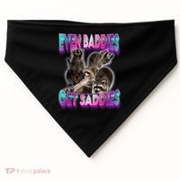 Even Baddies Get Saddies Raccoon Funny Oddly Specific Meme USA-Made Doggie Bandana thumb 0