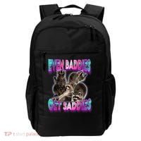 Even Baddies Get Saddies Raccoon Funny Oddly Specific Meme Backpack thumb 0