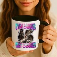 Even Baddies Get Saddies Raccoon Funny Oddly Specific Meme Coffee Mug thumb 3