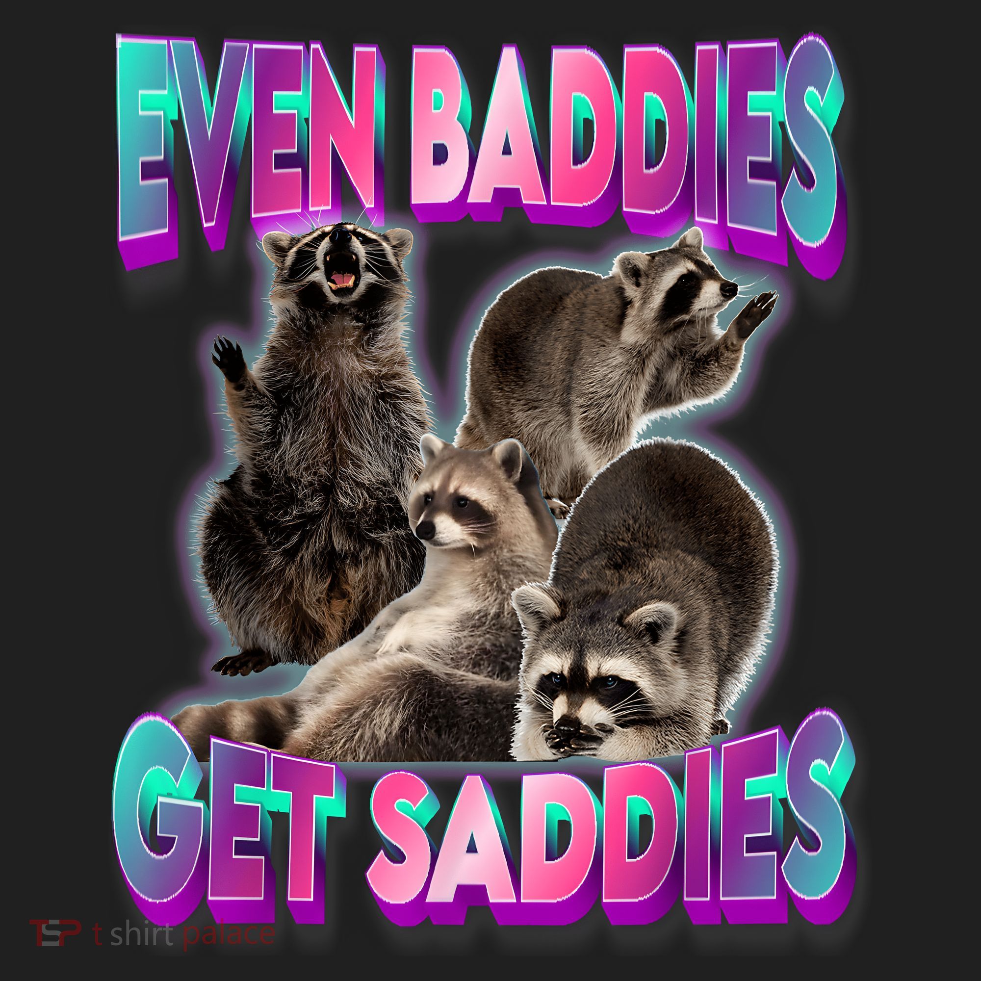 Even Baddies Get Saddies Raccoon Funny Oddly Specific Meme Tumbler