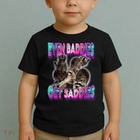 Even Baddies Get Saddies Raccoon Funny Oddly Specific Meme Toddler T-Shirt thumb 2