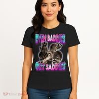 Even Baddies Get Saddies Raccoon Funny Oddly Specific Meme Women's T-Shirt thumb 4