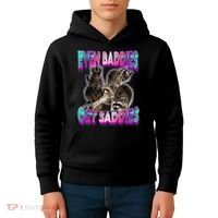 Even Baddies Get Saddies Raccoon Funny Oddly Specific Meme Kids Hoodie thumb 4