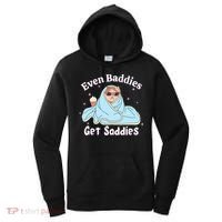 Even Baddies Get Saddies Funny Cat Sarcastic Meme Women's Hoodie thumb 0