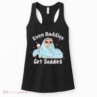 Even Baddies Get Saddies Funny Cat Sarcastic Meme Women's Tank Top thumb 0