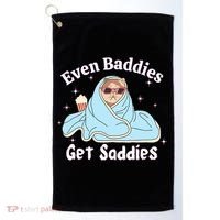 Even Baddies Get Saddies Funny Cat Sarcastic Meme Golf Towel thumb 0