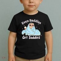 Even Baddies Get Saddies Funny Cat Sarcastic Meme Toddler T-Shirt thumb 2