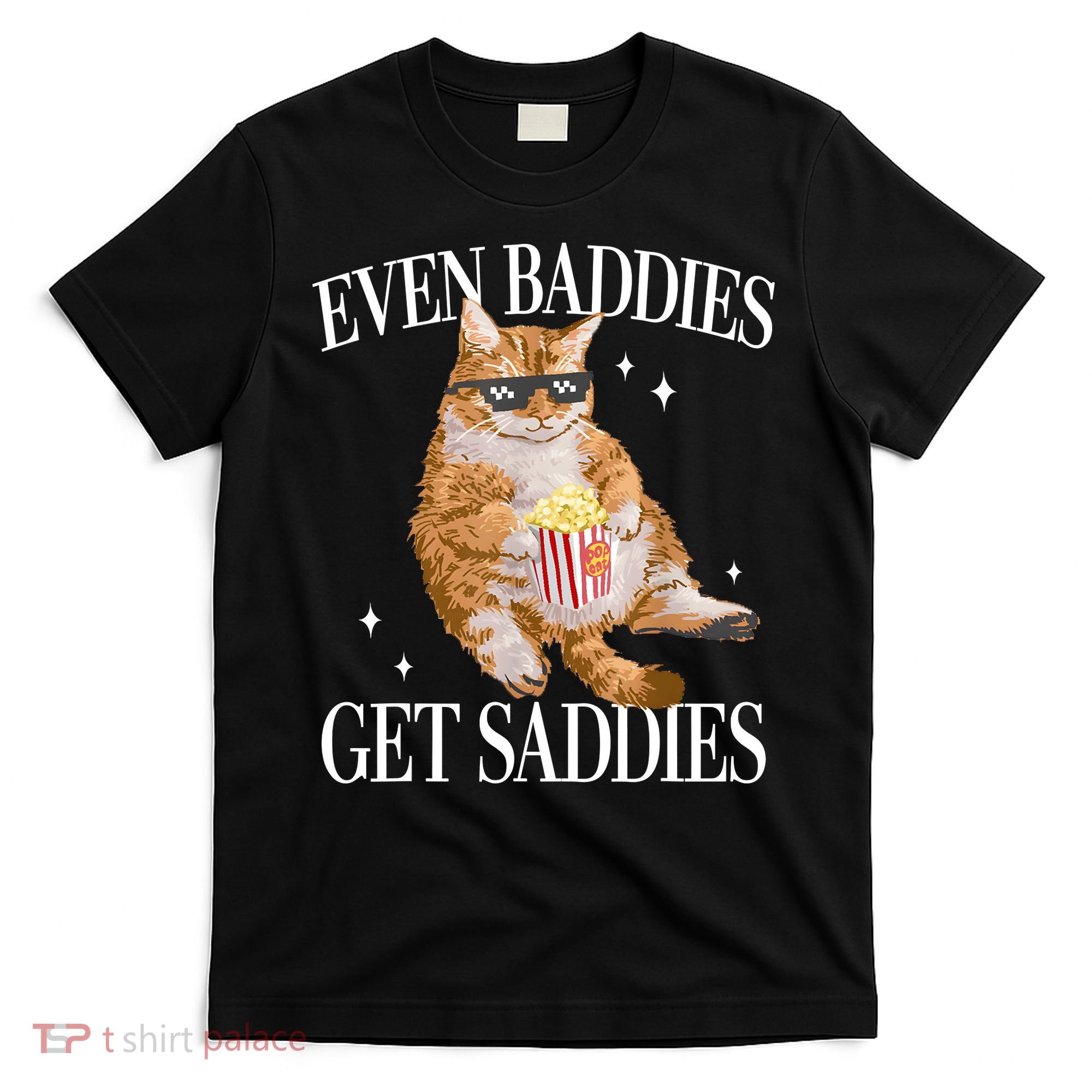 Even Baddies Get Saddies Funny Cat Meme T-Shirt
