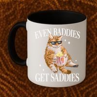 Even Baddies Get Saddies Funny Cat Meme Coffee Mug thumb 2