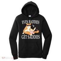Even Baddies Get Saddies Funny Women's Hoodie thumb 0