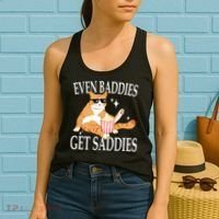 Even Baddies Get Saddies Funny Women's Tank Top thumb 2