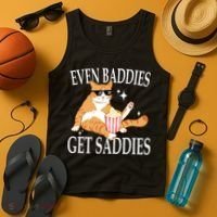 Even Baddies Get Saddies Funny Tank Top thumb 4